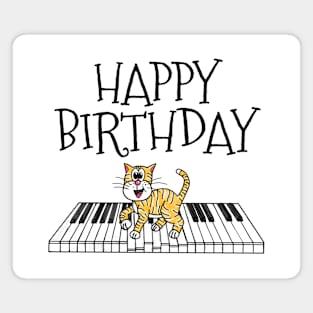 Piano Cat Pianist Birthday Music Teacher Musician Magnet